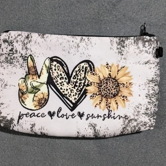 NEW‎ makeup cosmetics bag peace love sunshine
