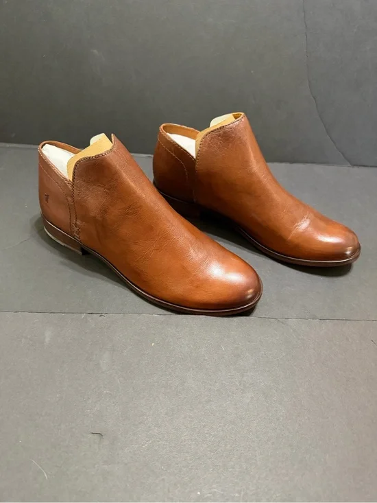 FRYE AND CO. Cognac Leather Slip-On Ankle Booties