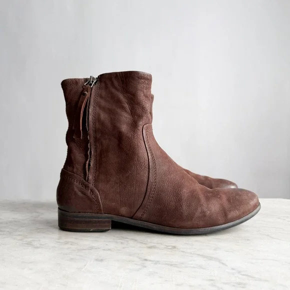 Ecco brown suede‎ leather ankle boots size 7.5