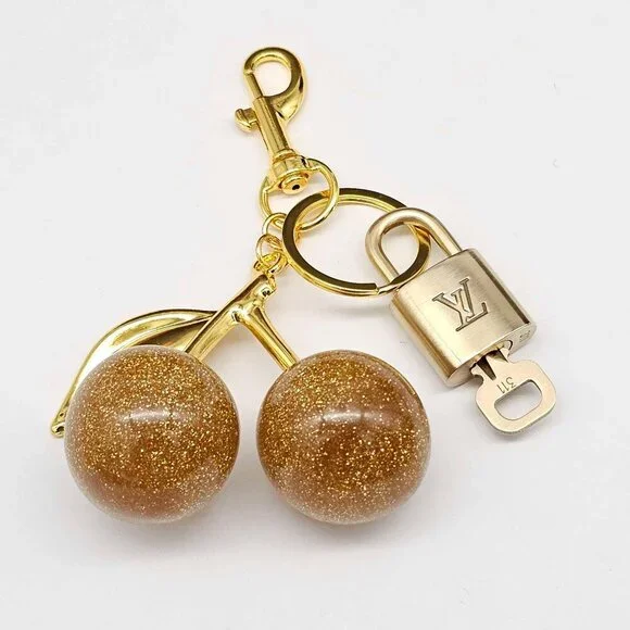 Louis Vuitton Gold Lock 🔑 Authentic LV Padlock + Bag Unbranded Cherry Charm