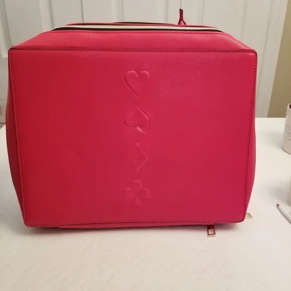 Estee Lauder red cosmetic bag 12 X 10 X 4. Card Pattern