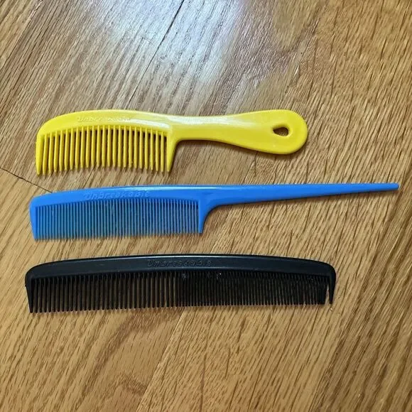 Vintage‎ Unbreakable Lot Of 3 Rat Tail Comb And More