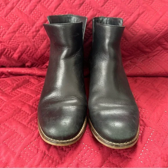 Cole Haan Abbot Black Leather Pull On Ankle‎ Boots Size 7