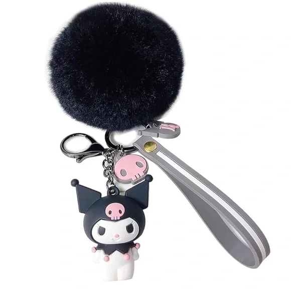 Kuromi Keychain/Bag Charm w/Wrist Strap • NIP