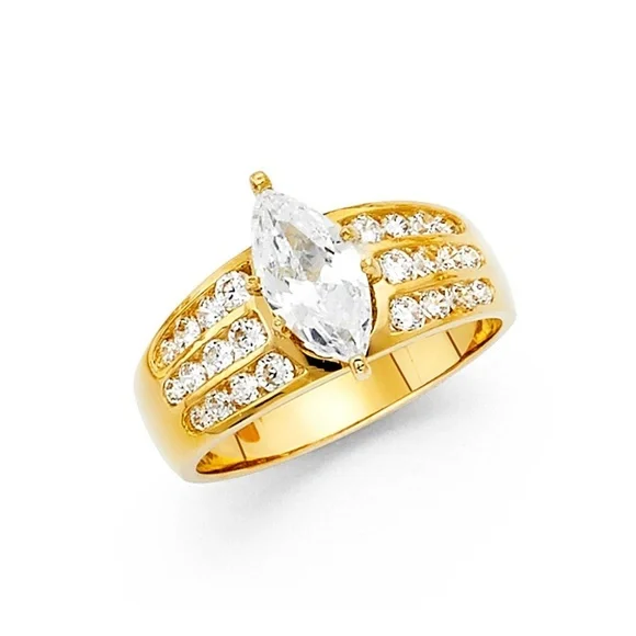 14k Solid Yellow Gold 2ct Engagement Ring