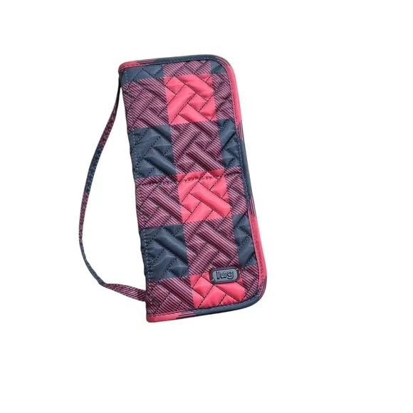 🚨LAST CHANCE 🚨 Lug Sleeper Zip Brush Holder Quilted Buffalo Check Red/Black