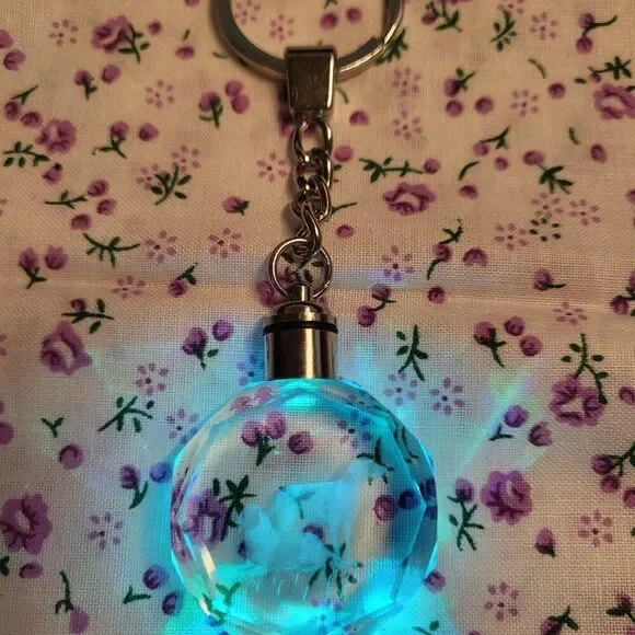 Dog Crystal Keychains with LED Light