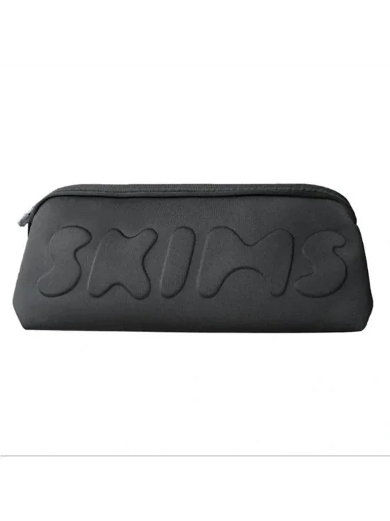 Skims Neoprene Clutch Zip Pouch in Soft Black