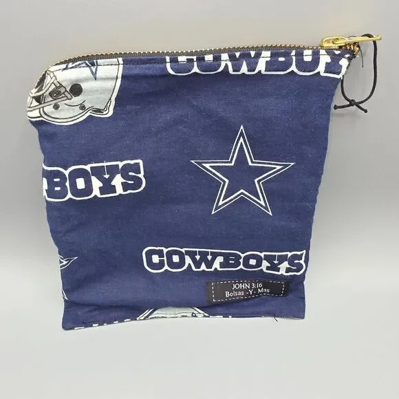 Dallas Cowboys Handmade Pouch With Zipper And John 3:16 Bible Verse