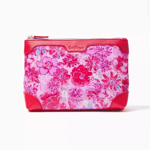 NWT Lilly Pulitzer Floral Pink and Red Women's Pouch