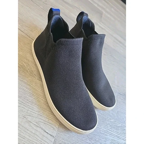 Rothy's Black Ankle The Chelsea High Top Slip On‎ Sneaker Women's Size 8.5