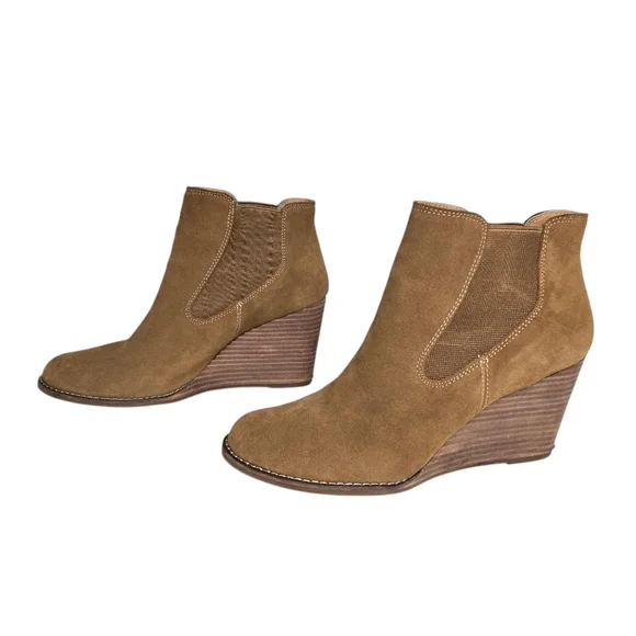 Lucky Brand Sz 10 Yamka Leather‎ Pull-on Almond-toe Chelsea Ankle Bootie