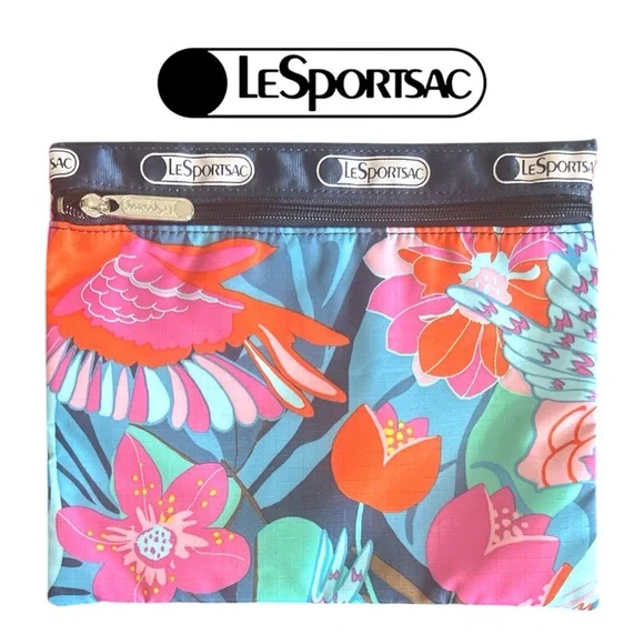 LeSportsac Unique Hawaiian Pattern Zipper Pouch‎