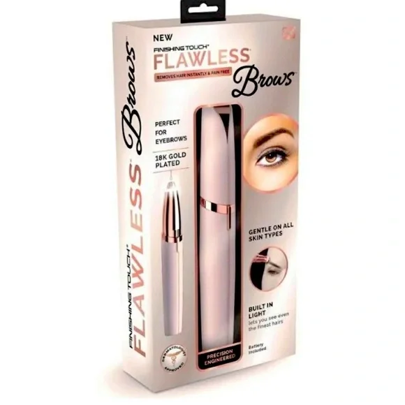 FLAWLESS BROWS 18K Gold Plated Precision Tip Eyebrow Hair‎ Remover NEW in BOX