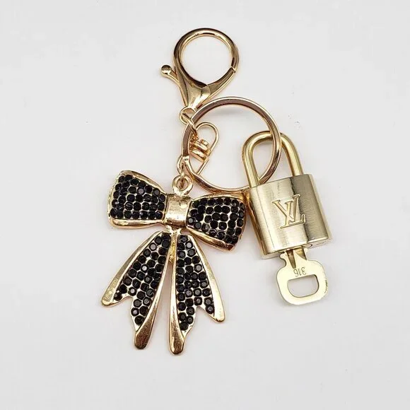 Louis Vuitton Gold Lock 🔒 Authentic LV Key + Unbranded Ribbon Bag Charm