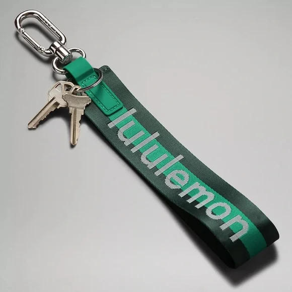 lululemon NWT Unisex Never Lost Keychain *Wordmark Legacy Green/Cascadia/White