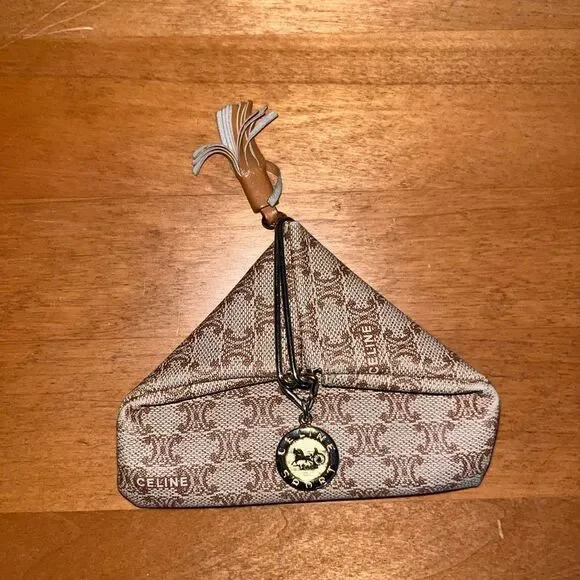 Celine Vintage Triangular Pouch with Tassel