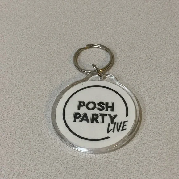 Posh Party Love Keyring - double-sided - silver key ring