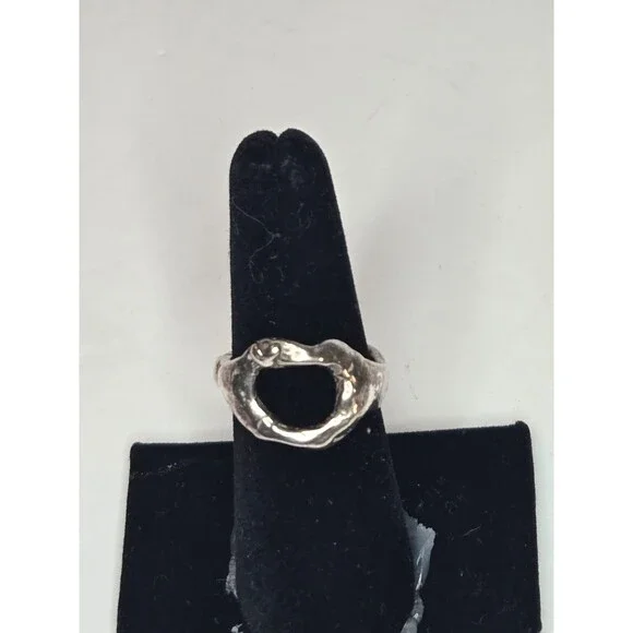 Sterling Silver Ring Size 7 Organic Shape Heart Design Love and Trust Engraved