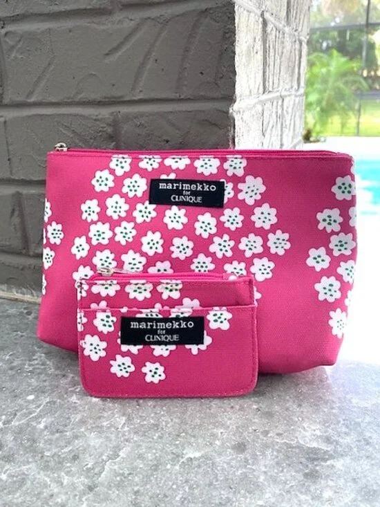 Clinique Zip Top Make Up Toiletries Travel Bag Women's Marimekko Floral Bags