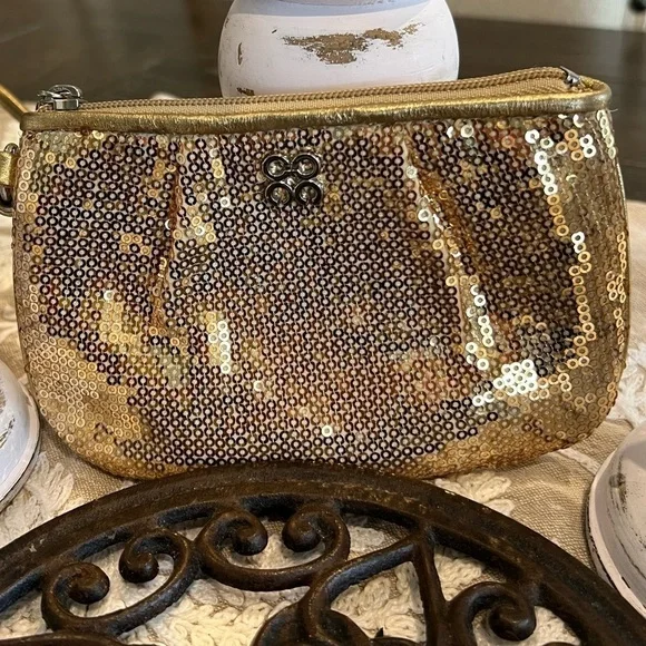 Coach Gold Sequin Clutch