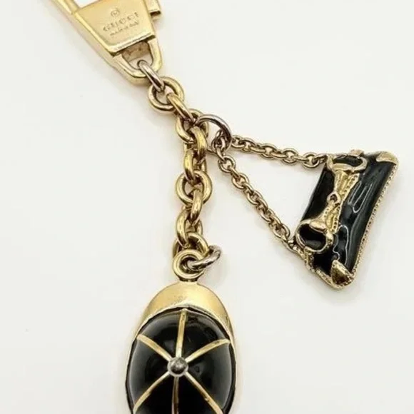 GUCCI Horsebit Bamboo Bag Keychain Cap Charm