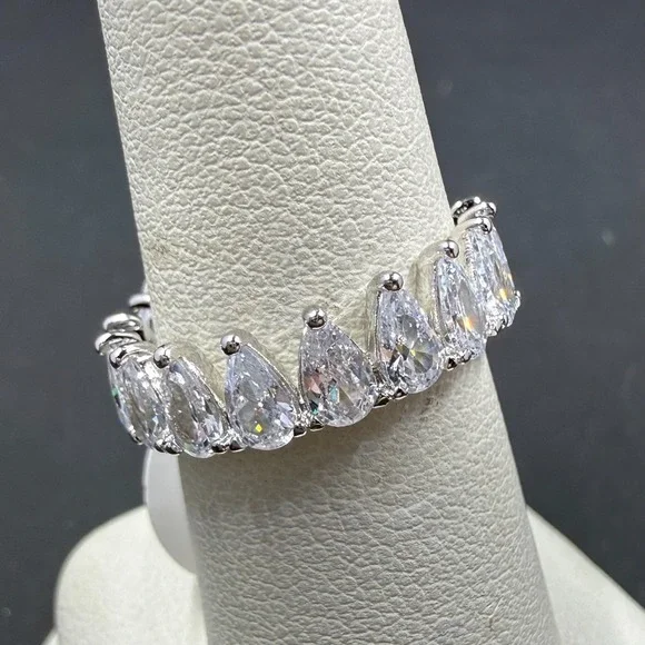 Bomb Party Lively Experiences Size 6 Ring Diamond CZ RBP5895 Rhodium Plating
