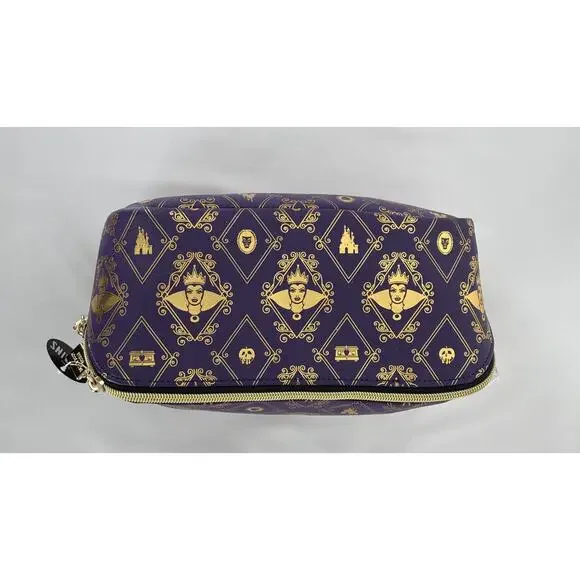 Bath And Body Works Villains Evil Queen Make Up Cosmetic Bag Purple Gold Zip New