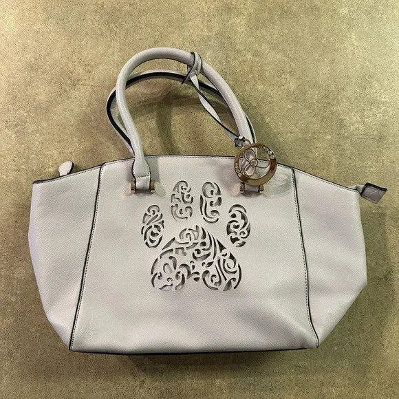 Pawsitively Beautiful‎ bag Purse Dog Paw Print Purple