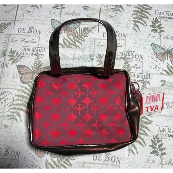Transversion Lori Bag Burgundy Airplane‎ Print Travel Accessory Bag