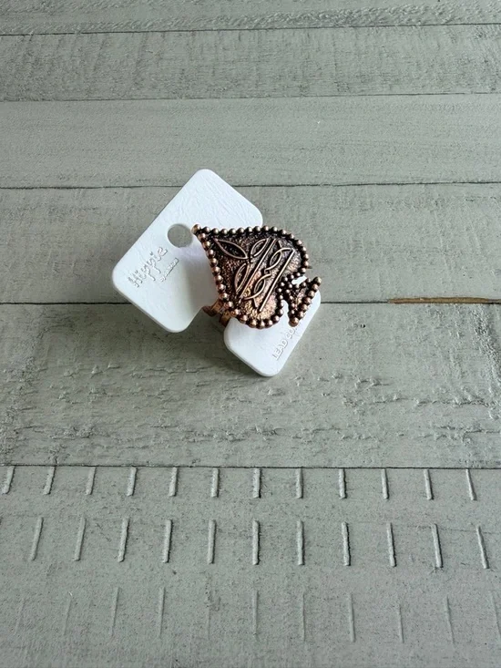 Copper Western Boot Stitch Ace Ring New