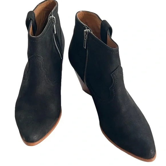 Frye Suede Leather Point Toe Ankle Boots Size 6.5