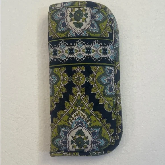 Vera Bradley Retired CAMBRIDGE Eyeglass Case Soft Quilted Blue Green