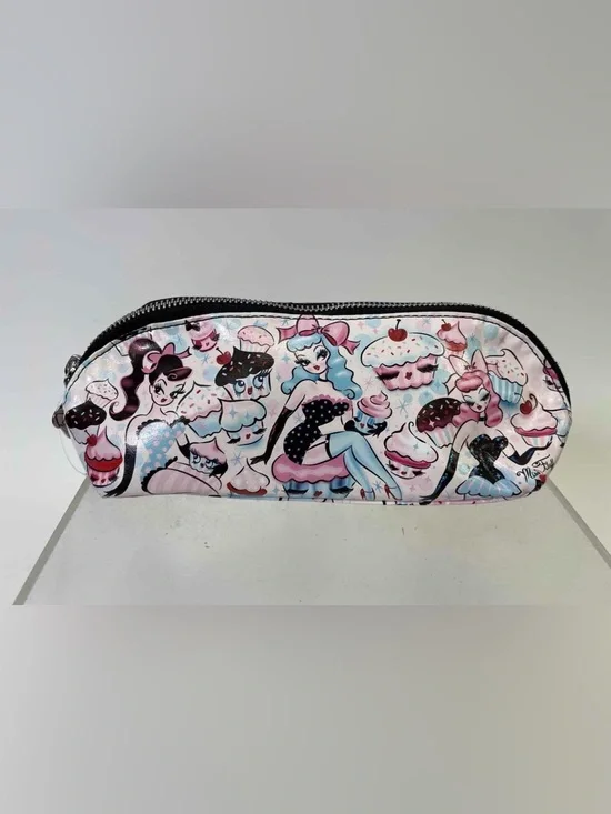 Fluff - Rockabilly Ladies Cupcake Dolls Pencil Bag or Cosmetic Bag NWT