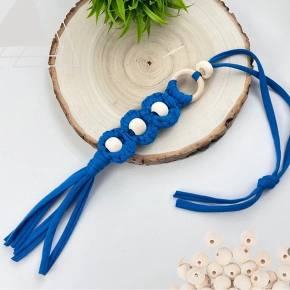 Macrame Handcrafted Floral Beaded Boho Car Charm