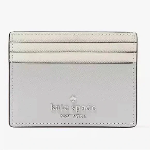 - Kate spade ♠️ - Madison Small Slim Card Holder light gray and white