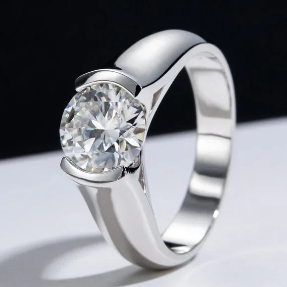 Certified 2 ct. t.w. Moissanite Diamond Engagement Ring NEW