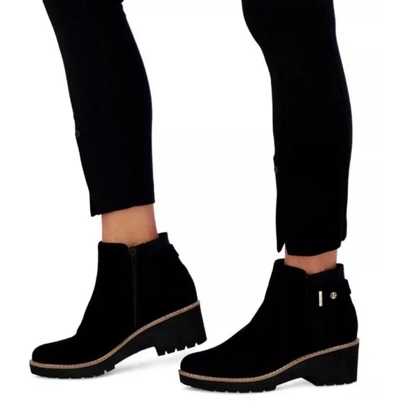 Giani Bernini‎ Vaass Black Suede Ankle Booties Womens 10M