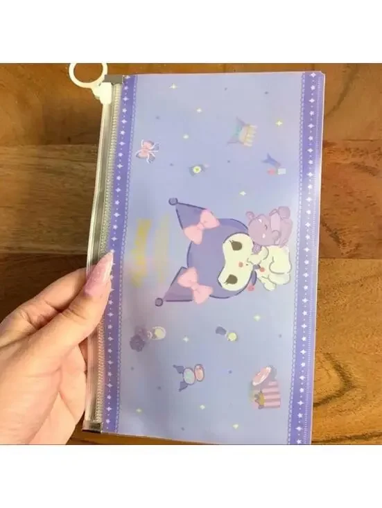 Sanrio Kuromi flat storage plastic large pouch receipt holder 8.5”