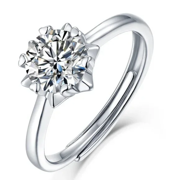 Certified 3ct. t.w. Diamond Moissanite Engagement Ring NEW