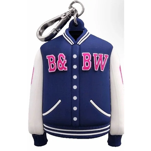 Bath & Body Works Varsity Jacket PocketBac Hand Sanitizer Holder Blue White Pink