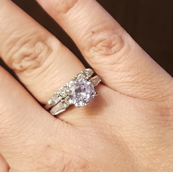 Cubic Zirconia Silver Wedding Ring
