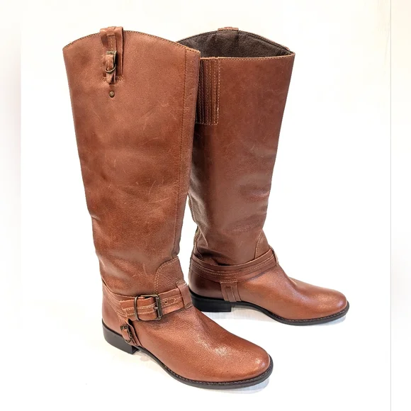 MATISSE Flashback Women's Brown Leather Tall Knee High Riding Boots Size 7.5