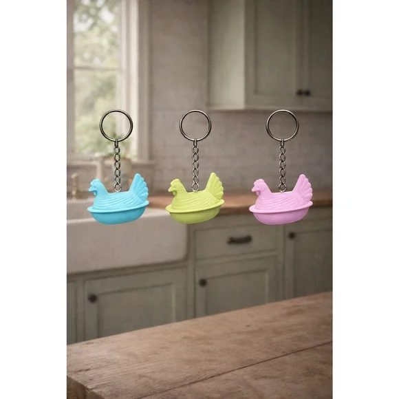 Vintage‎ Look Hen on Nest Keychains 3D Printed Farmhouse Grandma Core - Lot of 3