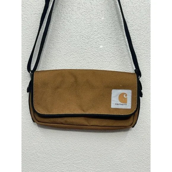 Carhartt Brown Canvas Crossbody Belt Bag Horizontal Waist Magnetic Closure