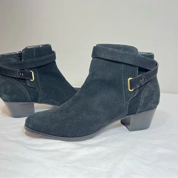 Giani Bernini Oleesia black suede leather ankle boots size 9.5