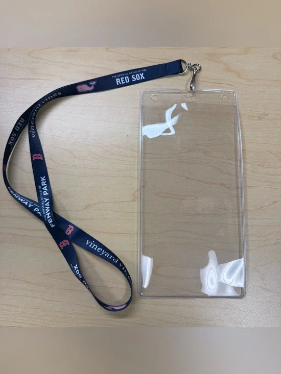 Red Sox - Vineyard Vines Navy and Pink Lanyard and Ticket Holder Tag