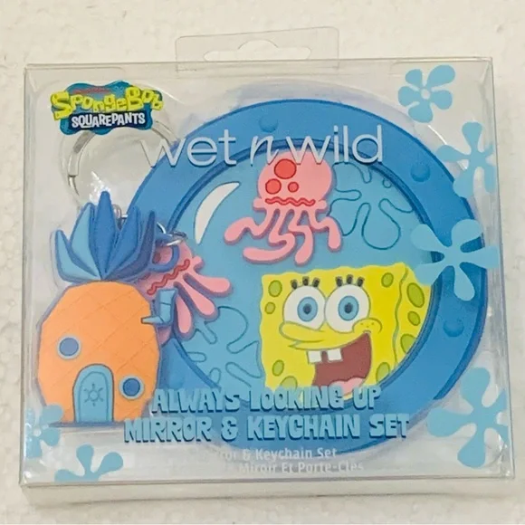 Wet N Wild SpongeBob Face Mirror and Keychain Set - Always Looking Up
