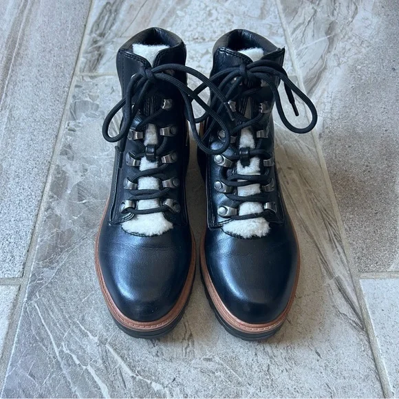 Indigo rd. Irindiran Women's Black Lace Up Combat Hiker Ankle Boots, Size 6.5