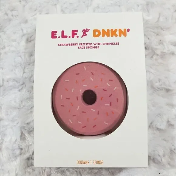 Elf X Dunkin Strawberry Frosted with Sprinkles Donut Makeup Sponge